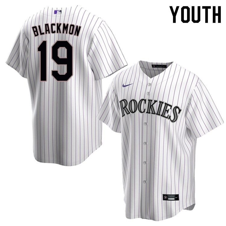 Nike Youth #19 Charlie Blackmon Colorado Rockies Baseball Jerseys Sale-White